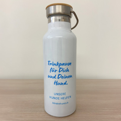 Trinkflaschenrückseite mit Spruch